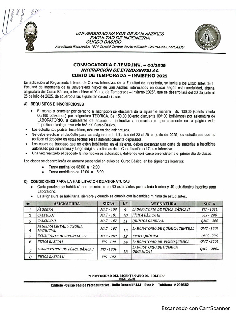 Conv 2 Apertura Invierno | PDF