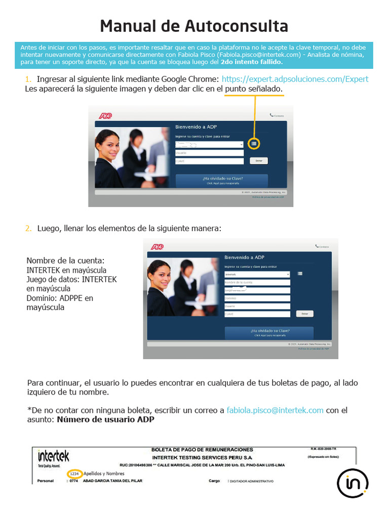 Manual de Acceso a ADP para Intertek | PDF | Contraseña | Informática