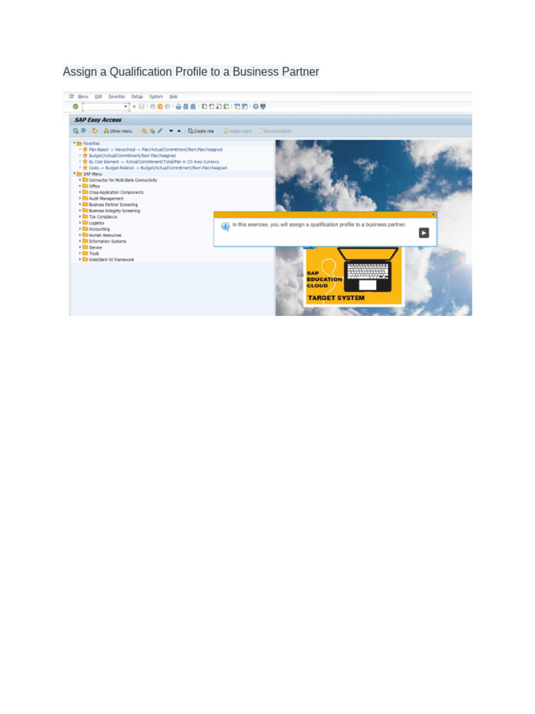 27 - Assign A Qualification Profile To A Business Partner | PDF