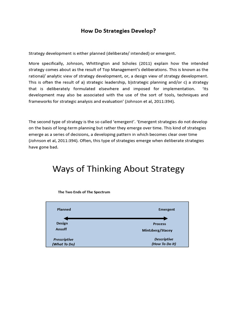 Deliberate vs Emergent Strategy Explained | PDF