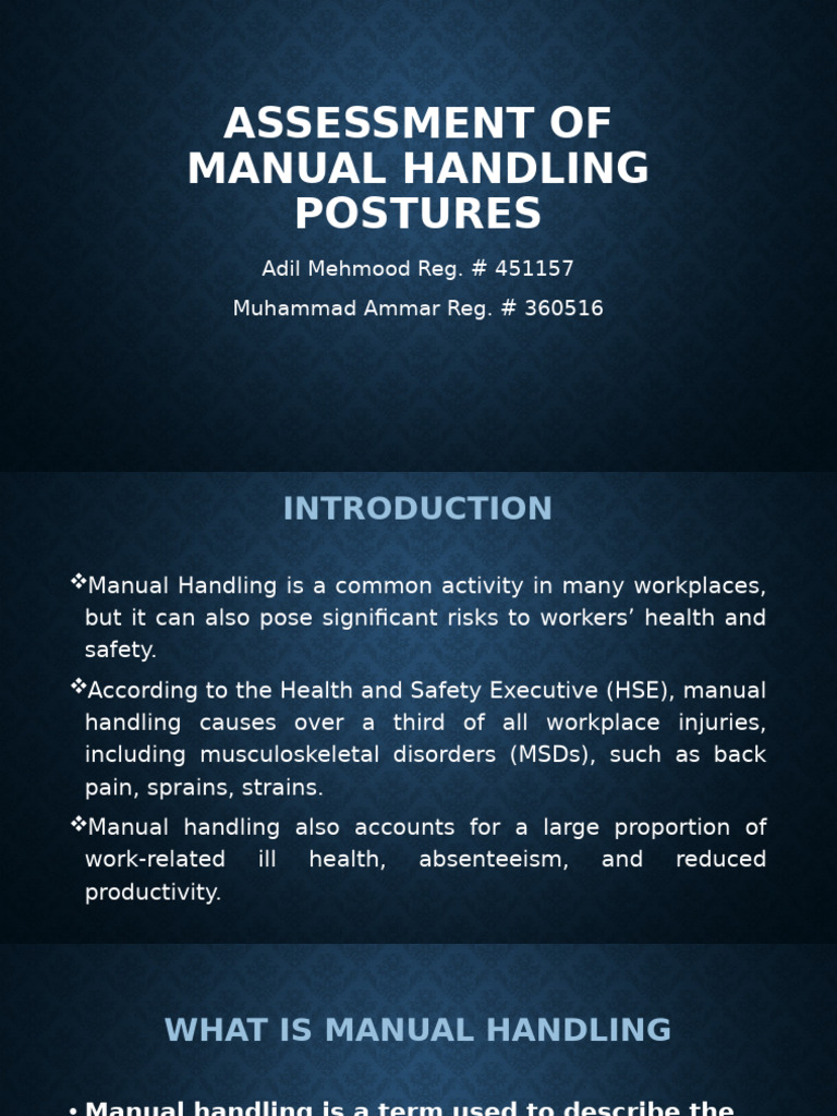 Key Considerations in Manual Handling | PDF | Occupational Safety And ...