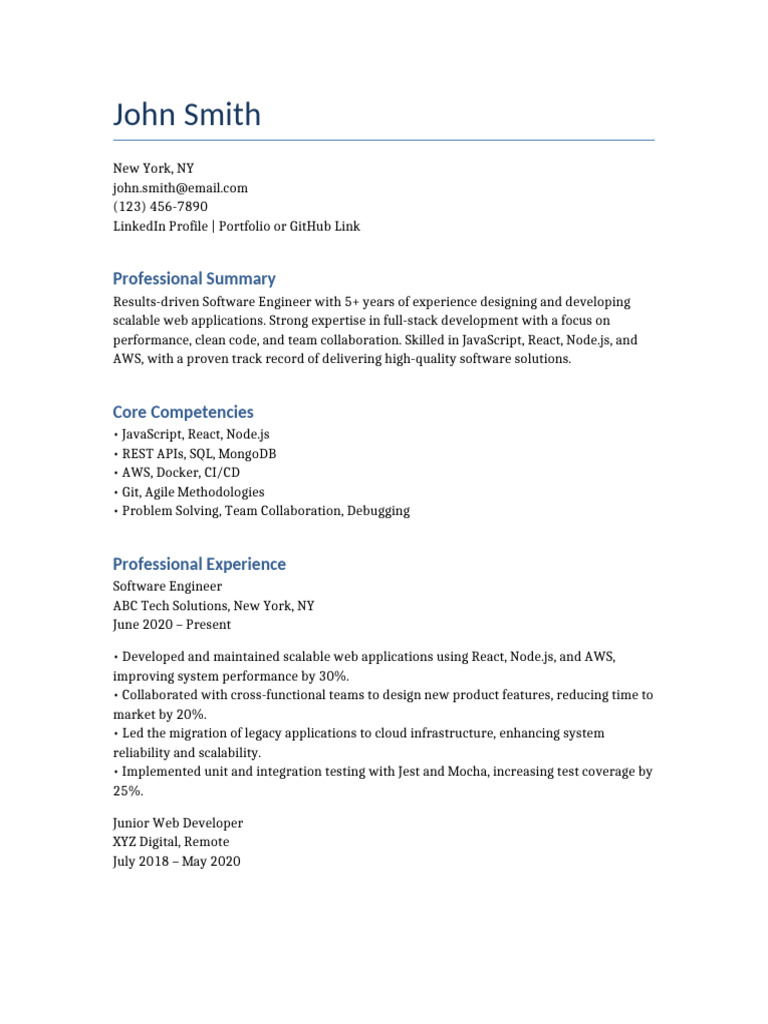 Jon Lee Smith: Developer Profile | PDF