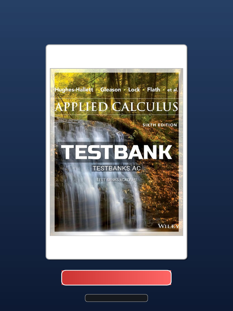 Complete Bundle Test Bank For Applied Calculus 6th Edition by ...