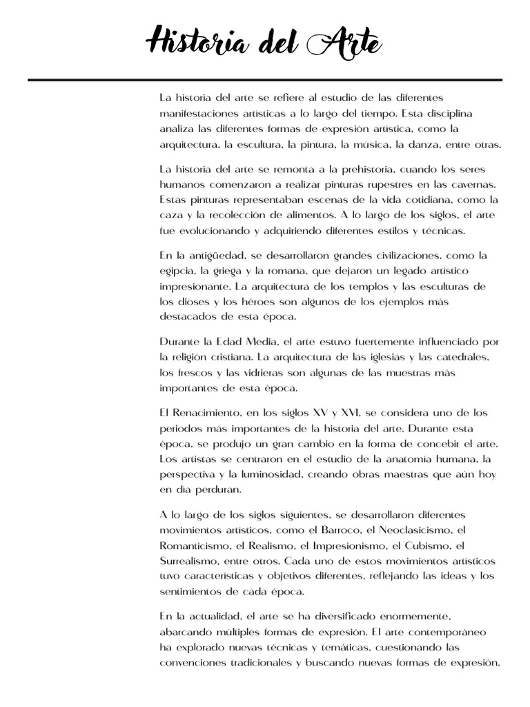 Evolución de la Historia del Arte | PDF