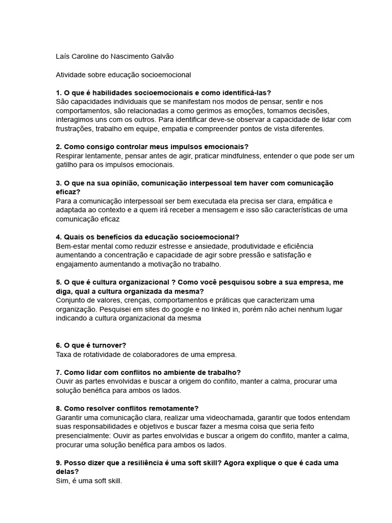 Habilidades Socioemocionais e Educação | PDF | Cultura organizacional ...