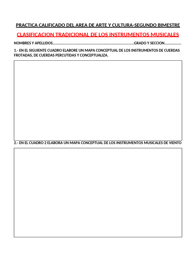 Practica Calificado Del Area de Arte y Cultura | PDF