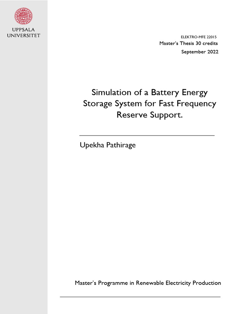 Battery Storage for Frequency Stability | PDF | Capacitor | Electrical Grid