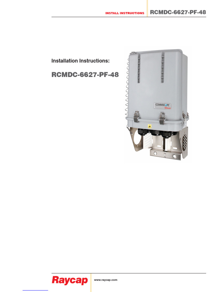 RCMDC-6627-PF-48 Installation Guide | PDF | Optical Fiber | Electrical ...