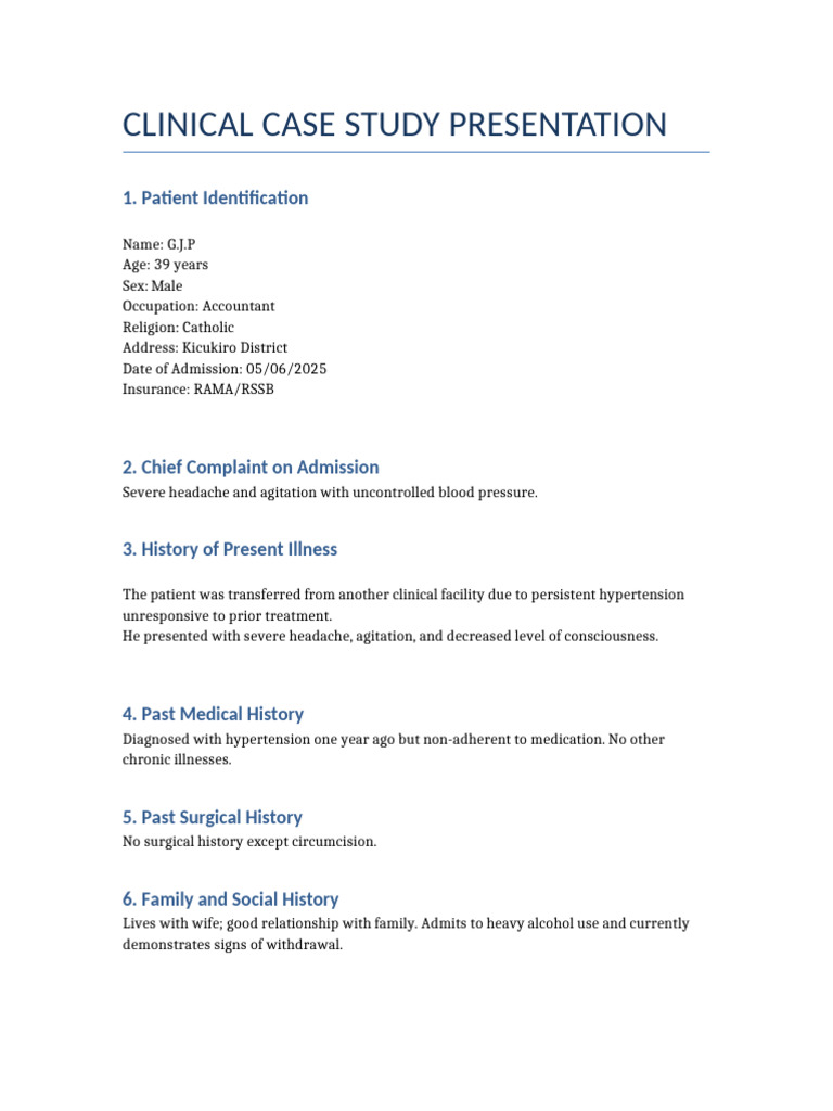 Clinical Case Study | PDF
