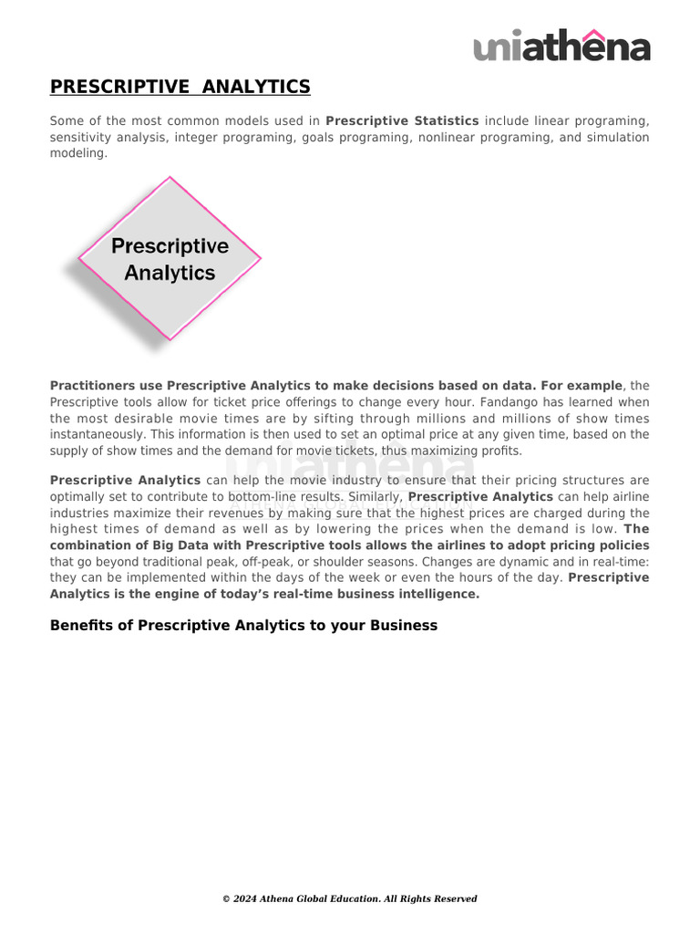 Prescriptive Analytics | PDF