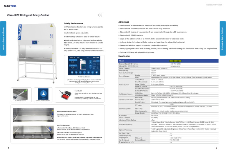 Class II B2 Biological Safety Cabinet | PDF | Equipment | Manufactured ...