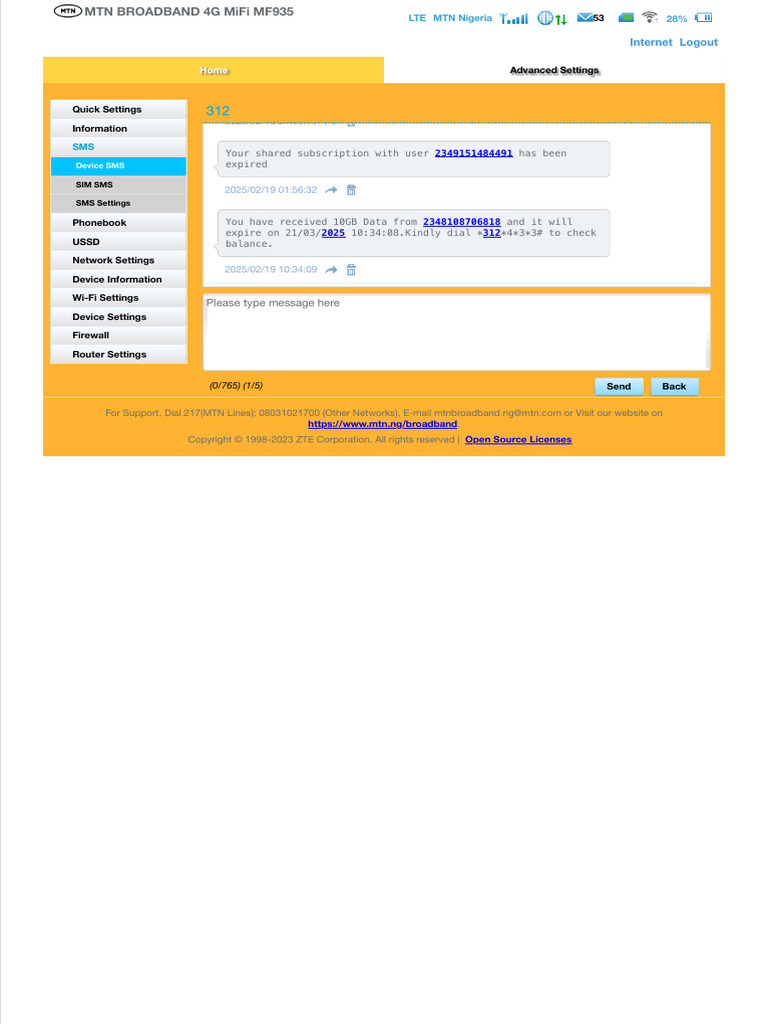 MTN 4G MiFi MF935 User Guide | PDF