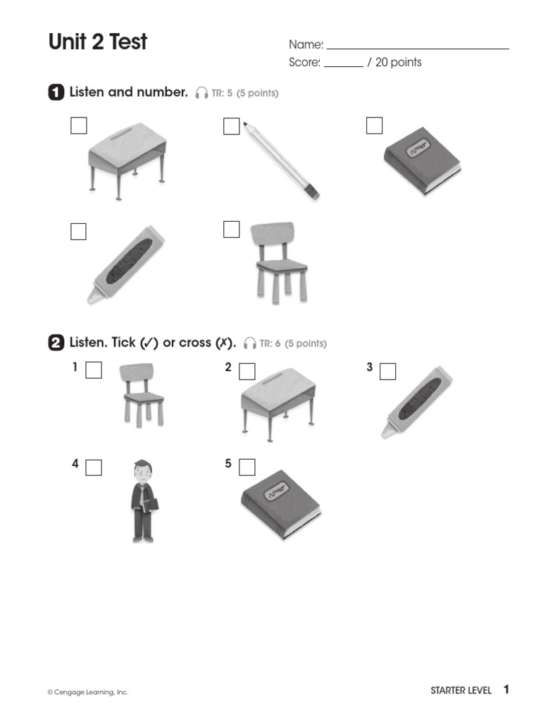 Look Bre Starter Unit2 Test | PDF