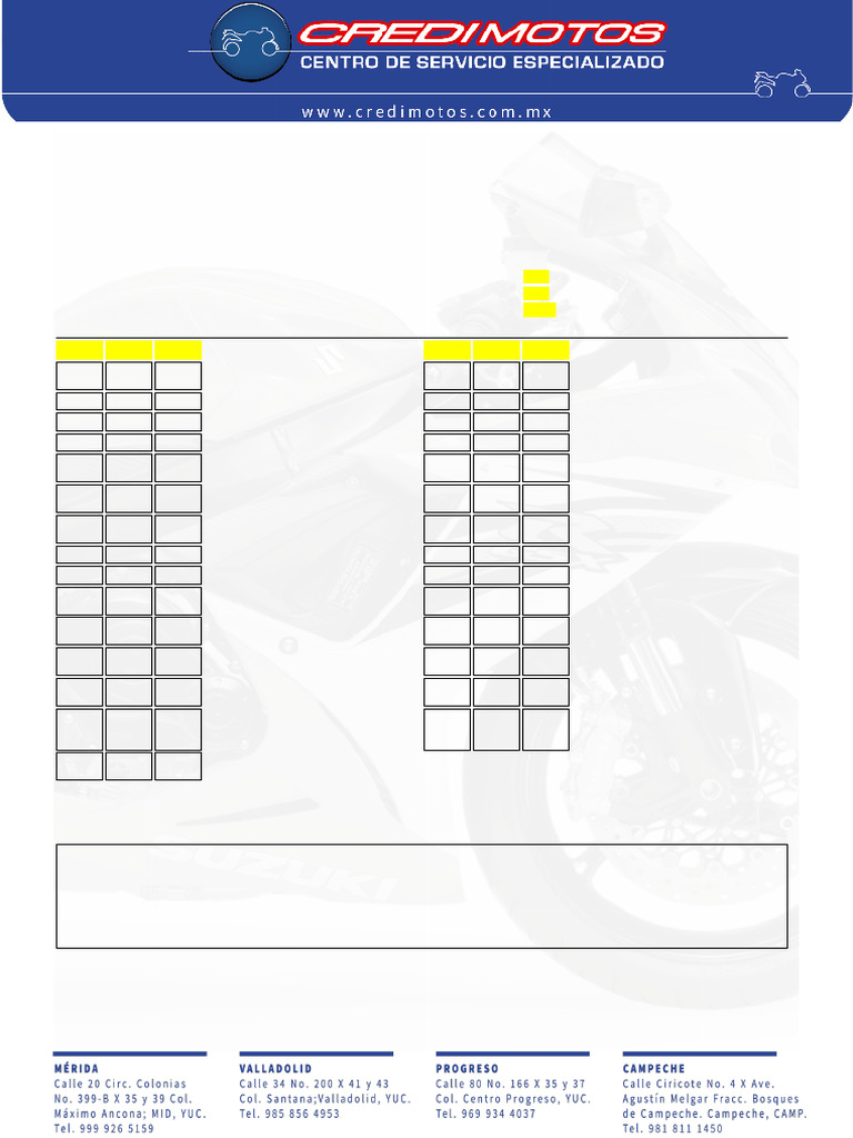 Checklist 1112515 | PDF | Motocicleta | Vehículo de motor
