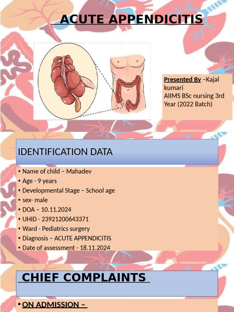 Acute Appendicitis in a 9-Year-Old | PDF | Medicine | Digestive Diseases