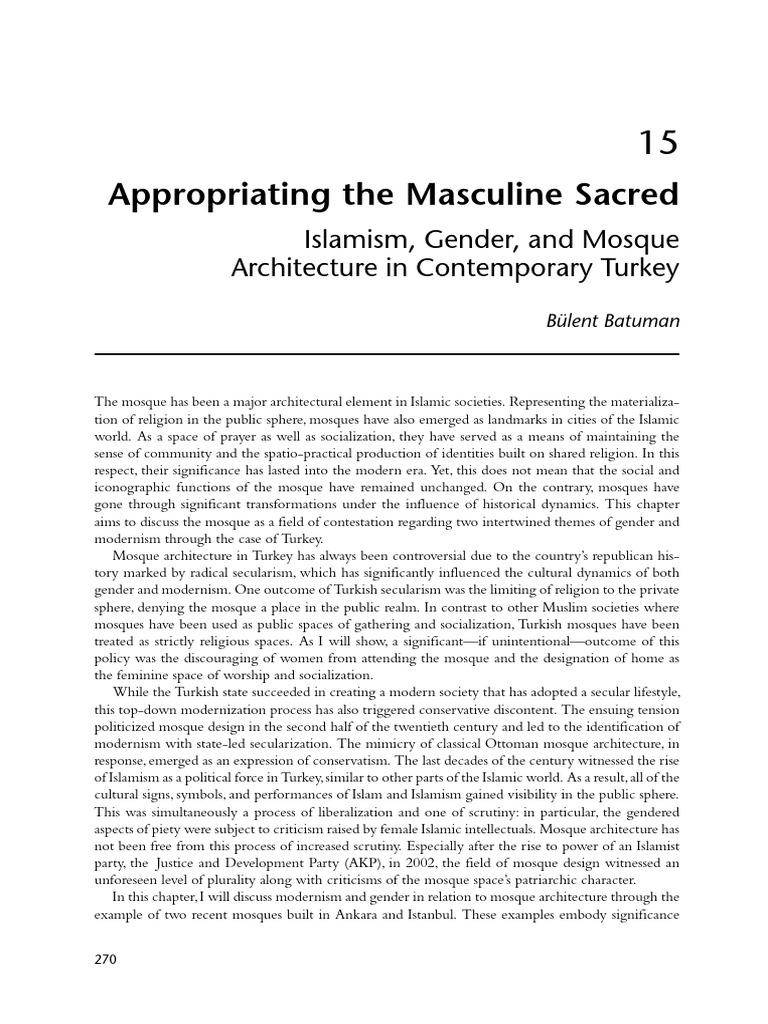 Appropriating The Masculine Sacred | PDF | Mosque | Islamism