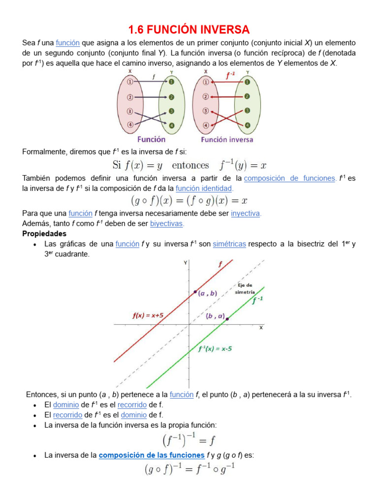 Función Inversa: Definición y Propiedades | PDF