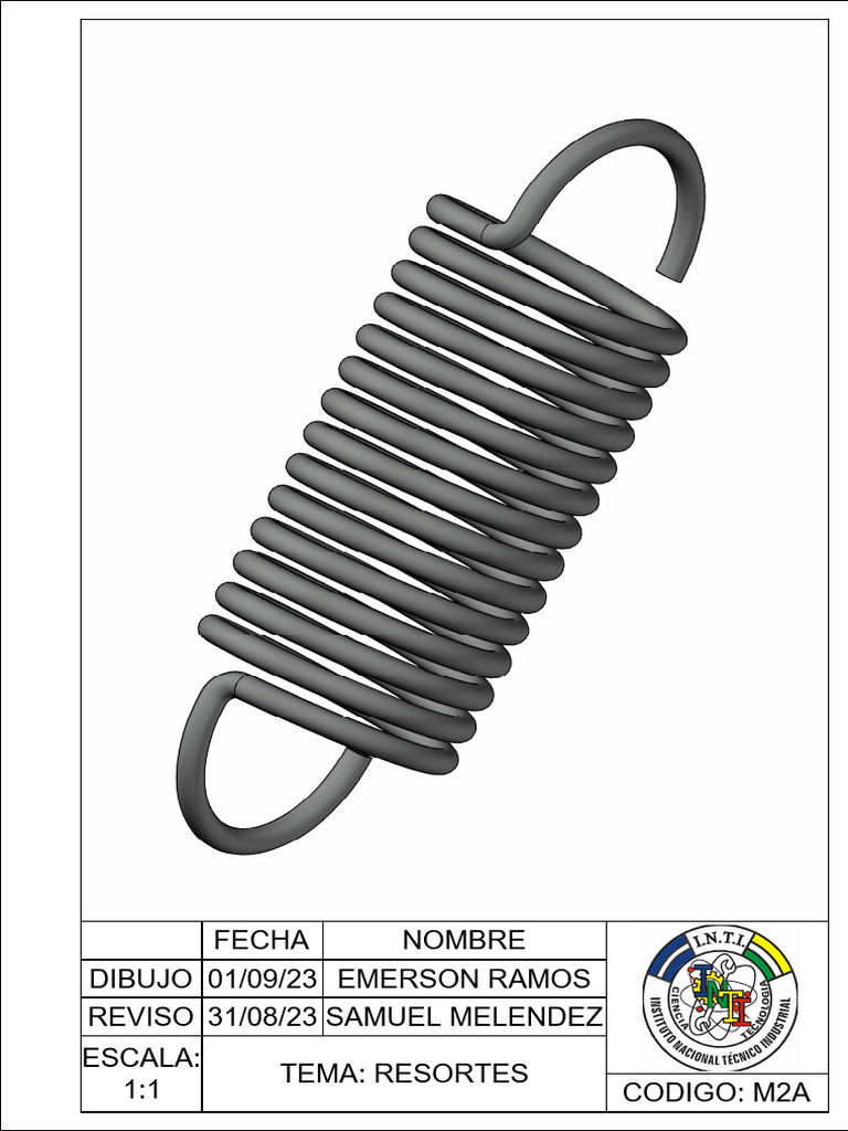 Dibujo Técnico de Resortes M2A | PDF
