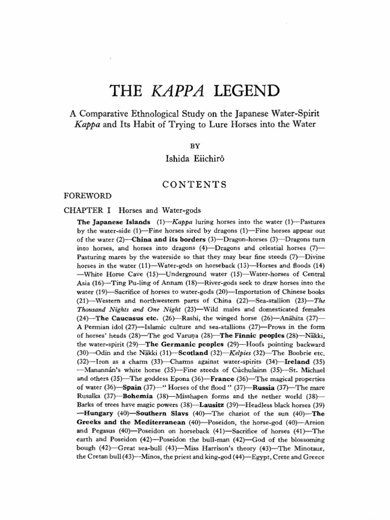 Kappa: Japanese Water-Spirit Study | PDF