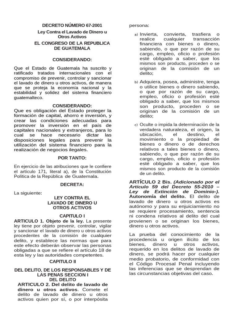 Multas por Lavado de Dinero en Guatemala | PDF | Castigos | Multa (pena)