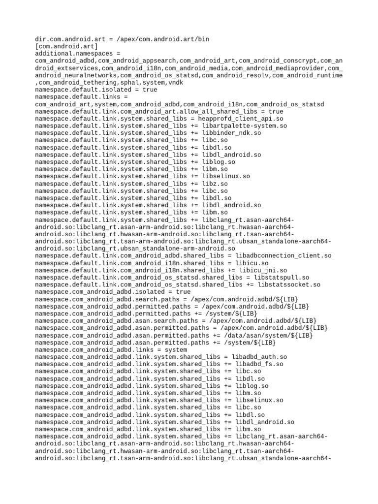 Android ART Namespace Configuration | PDF