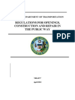 Regulations For Openings, Construction and Repair in The Public Way