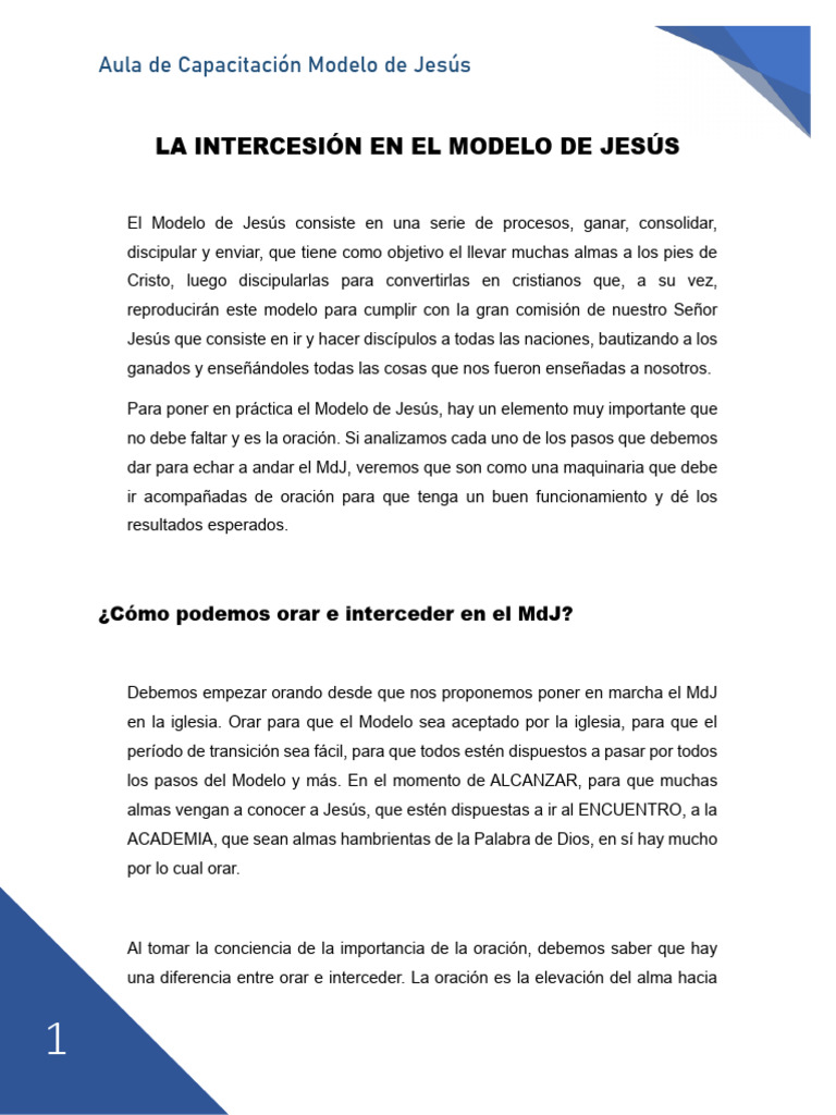Intercesión en el Modelo de Jesús | PDF | Oración | Intercesión