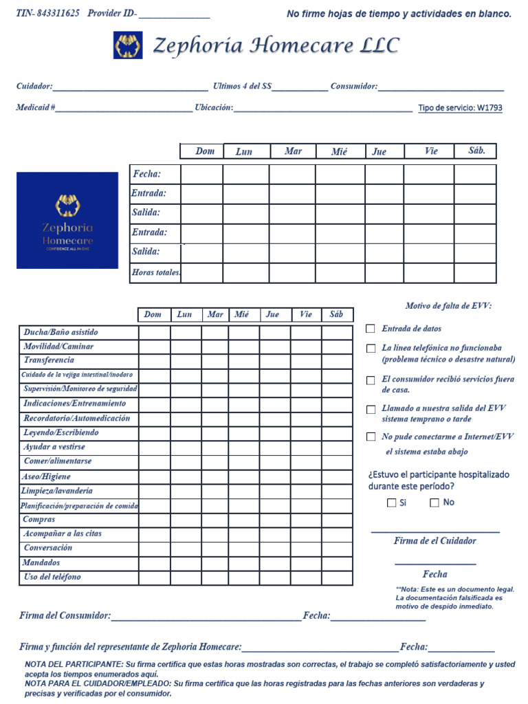 2024 Spanish Timesheet | PDF