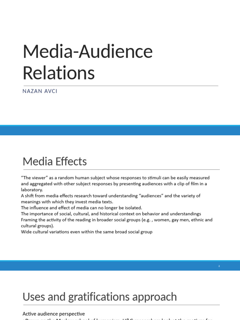 Media-Audience Relations | PDF | Behavioural Sciences | Social Psychology