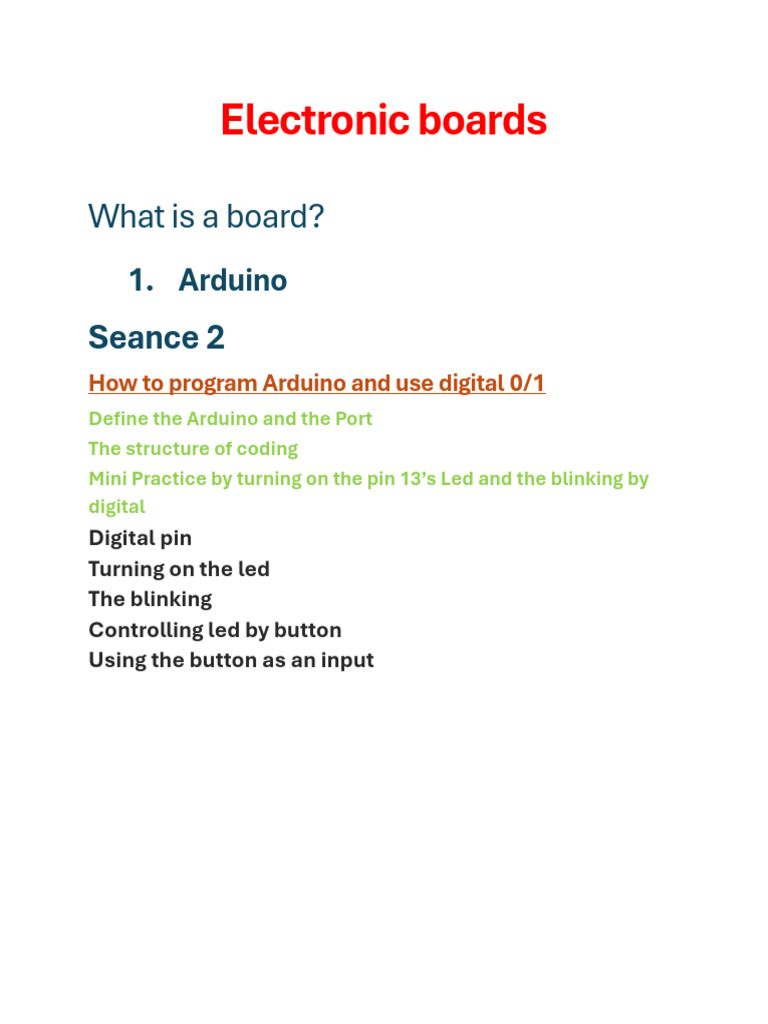 Arduino Programming Basics Guide | PDF | Analog To Digital Converter ...
