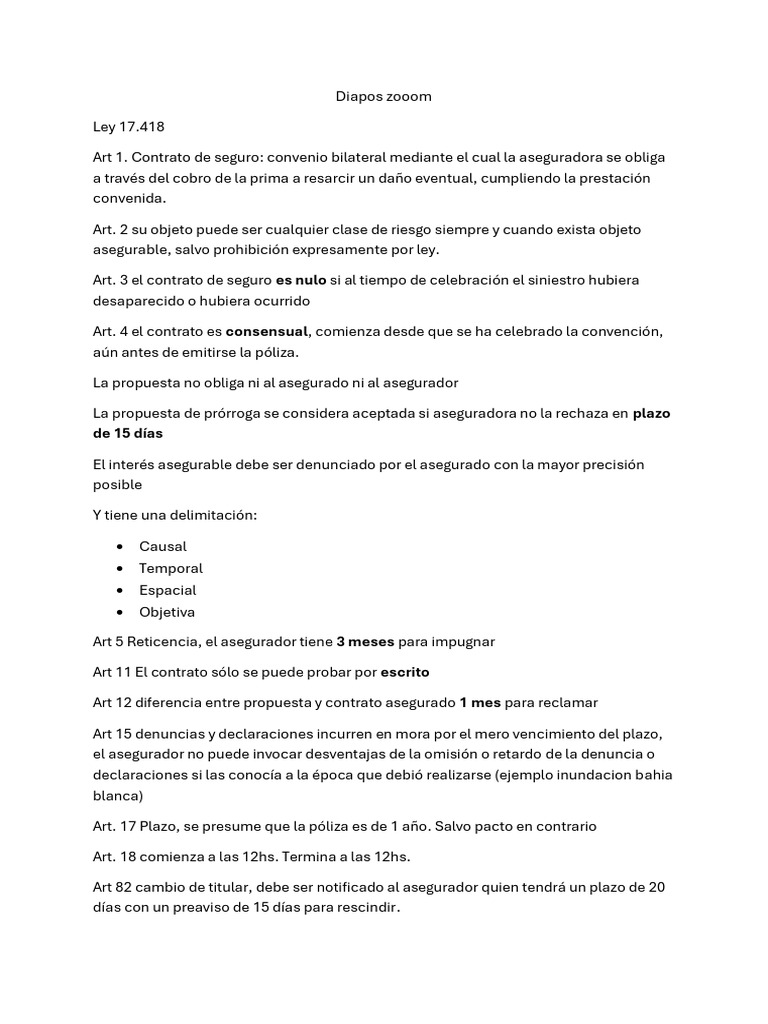 Ley de Seguros: Contratos y Obligaciones | PDF | Póliza de seguros ...