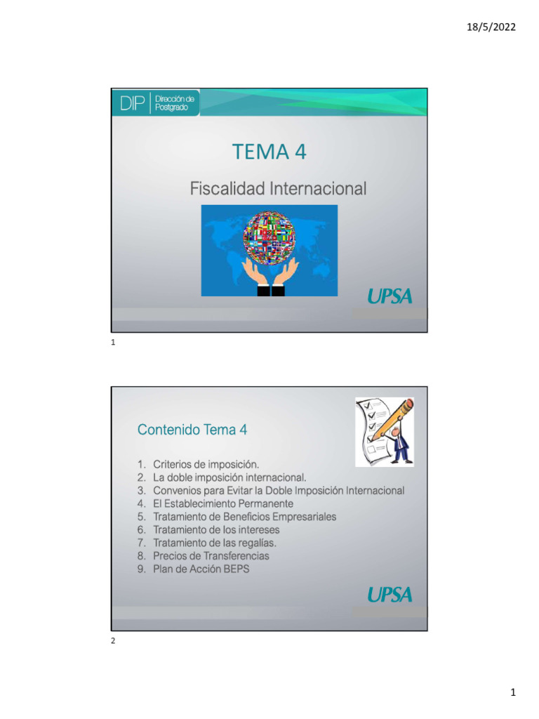 Fiscalidad Internacional y Doble Imposición | PDF | Doble imposición ...