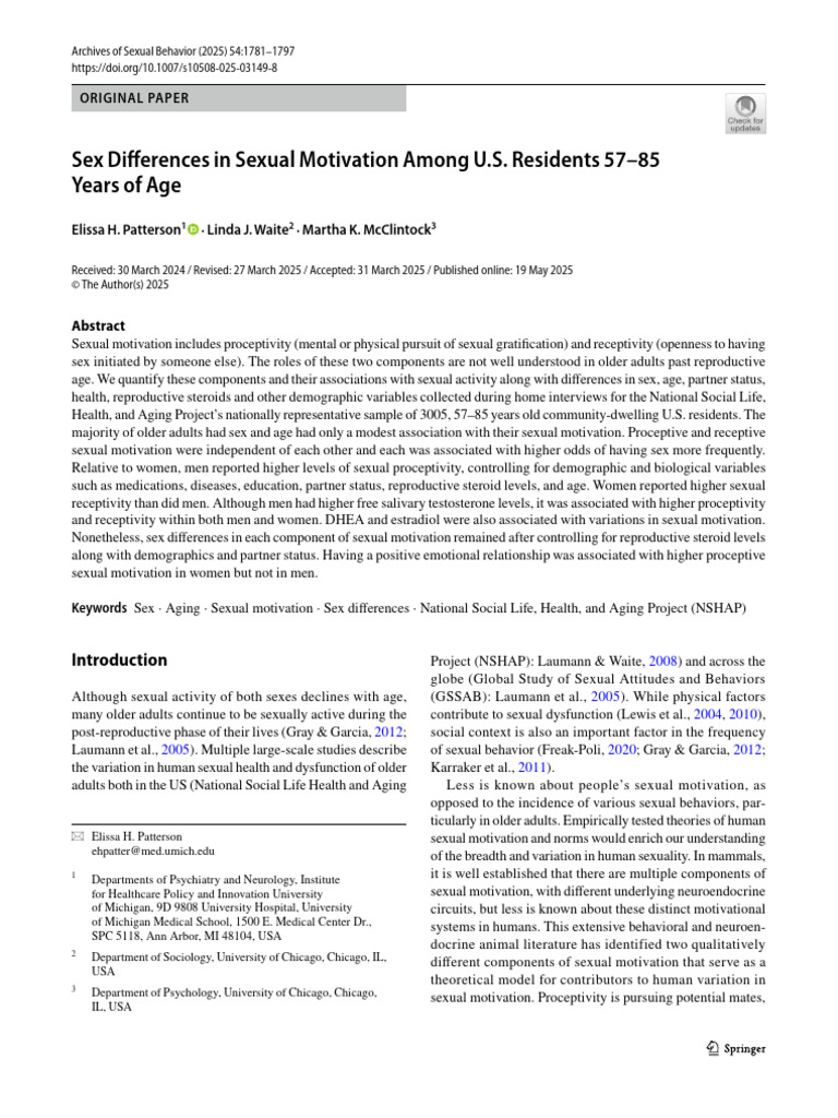 Sex Differences in Sexual Motivation in Older Adults | PDF ...