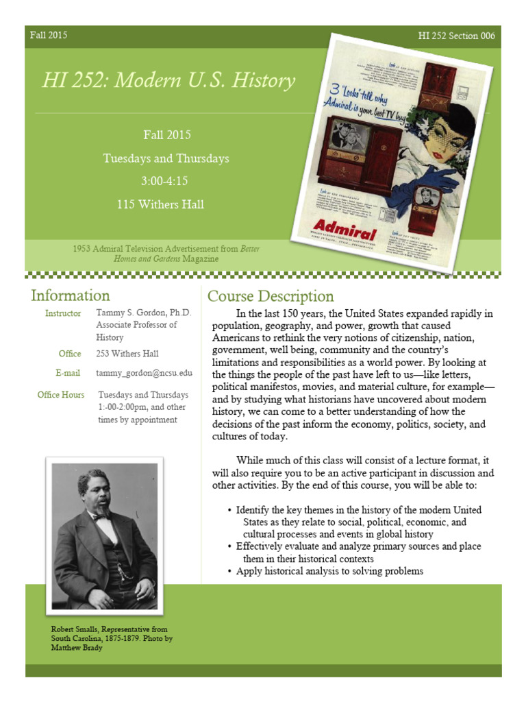 Modern U.S. History Course Overview | PDF | Academic Dishonesty ...