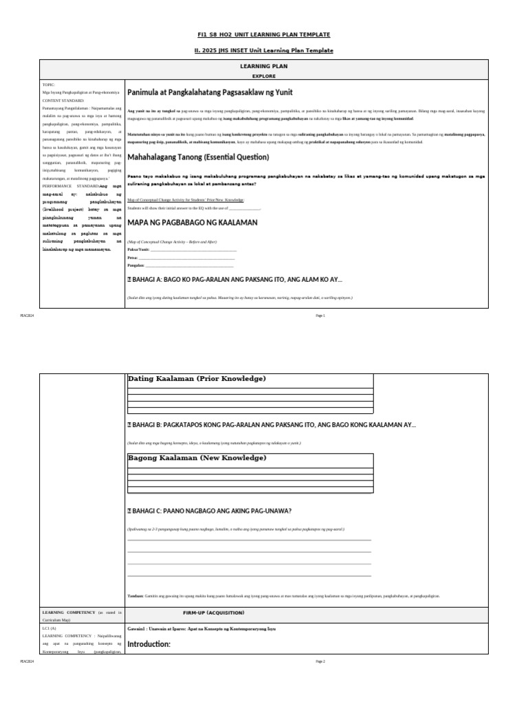 Mandal Unit Learning Plan | PDF