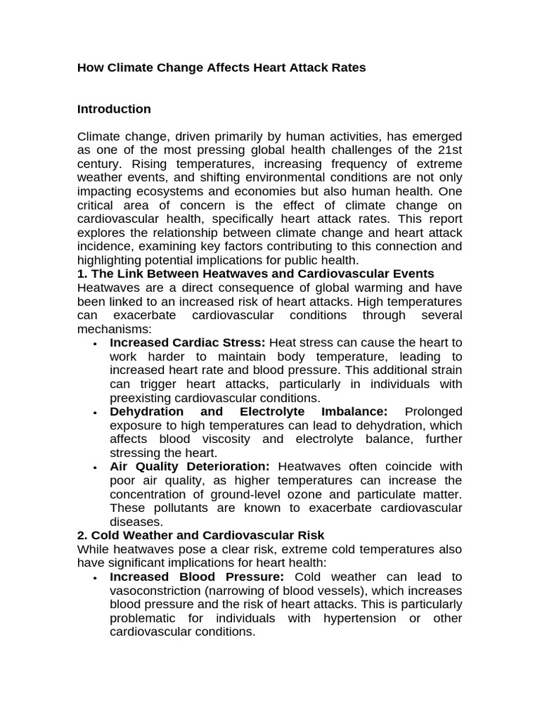 055 - How Climate Change Affects Heart Attack Rates | PDF | Air ...