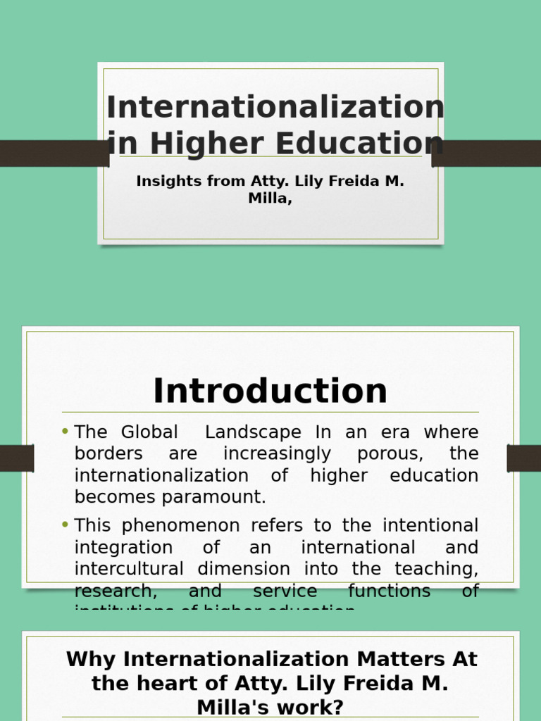 Internatiknalization o On Higher Education Group 4 | PDF ...