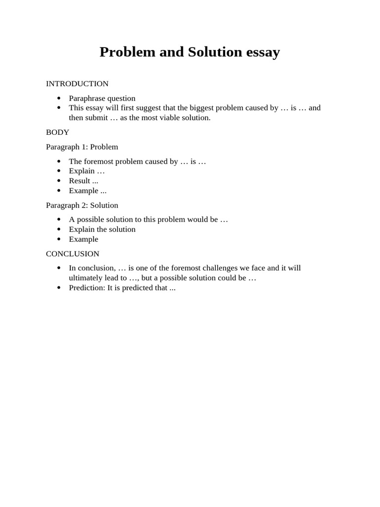 Problem and Solution Essay Structure | PDF