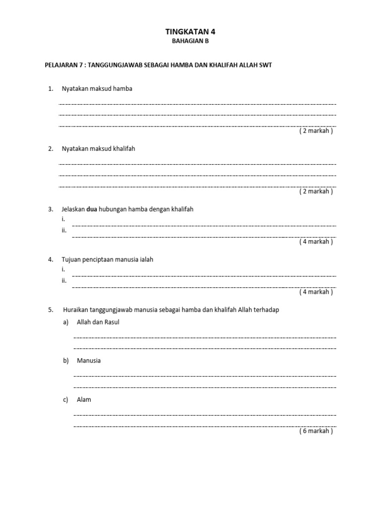 Tanggungjawab Hamba dan Khalifah Allah | PDF