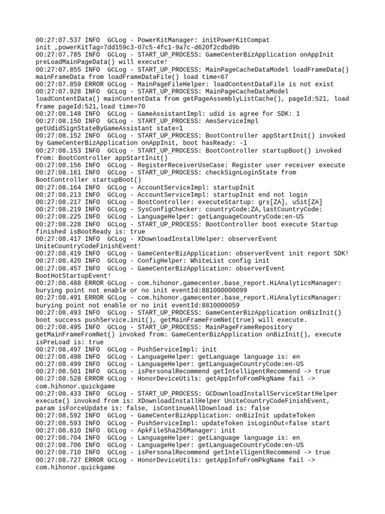 GameCenter Initialization Log Analysis | PDF | Internet Architecture ...