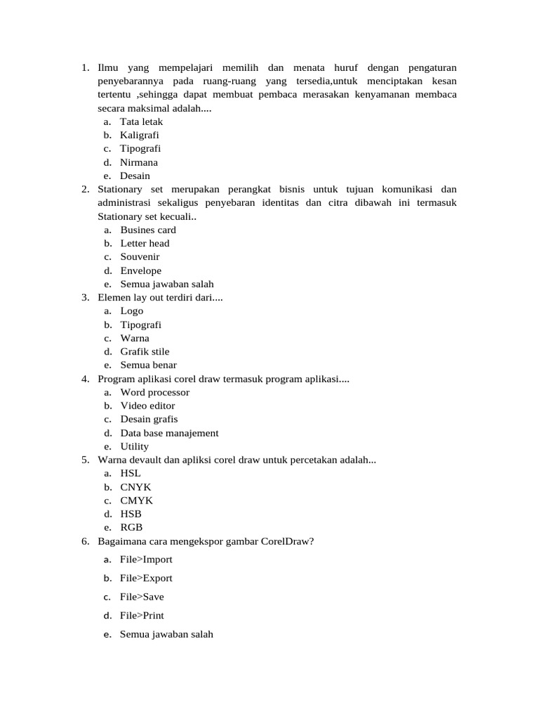 Soal Desain Komunikasi Visual Dkv Pdf