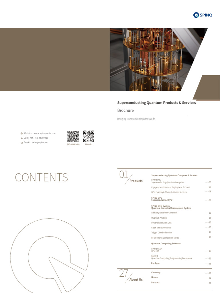 SPINQ Superconducting Quantum Computers | PDF | Quantum Computing ...