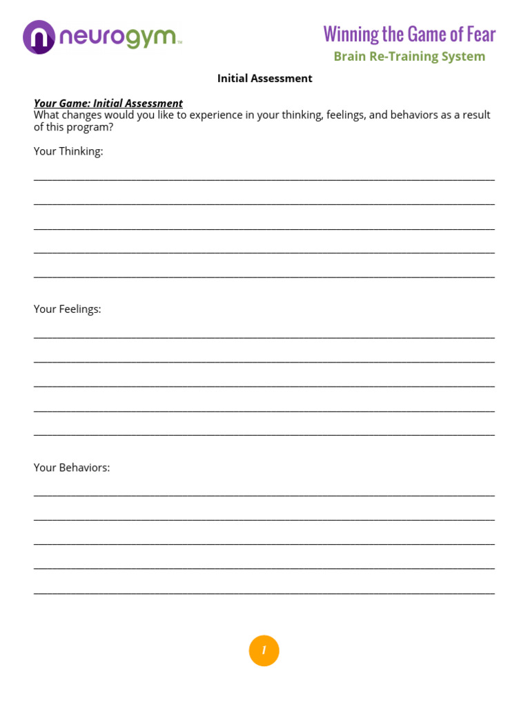 Fear Management Assessment Guide | PDF | Habits | Psychology