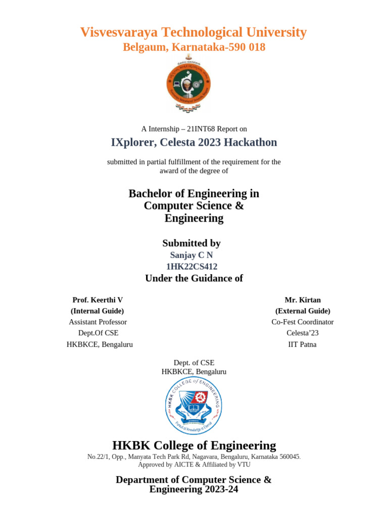 IXplorer Hackathon Report 2023 | PDF | Html Element | Web Development