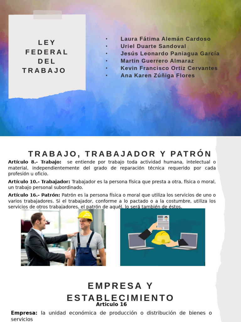 Ley Federal Del Trabajo Expo-1111 | PDF | Salario | Derecho laboral