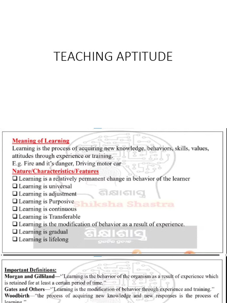 Teaching Aptitude | PDF