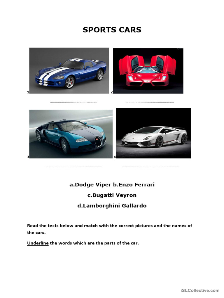 Sports Cars (2 Pages) | PDF