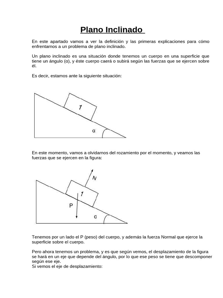 Fuerzas en Planos Inclinados: Teoría y Ejemplos | PDF | Fricción | Fuerza