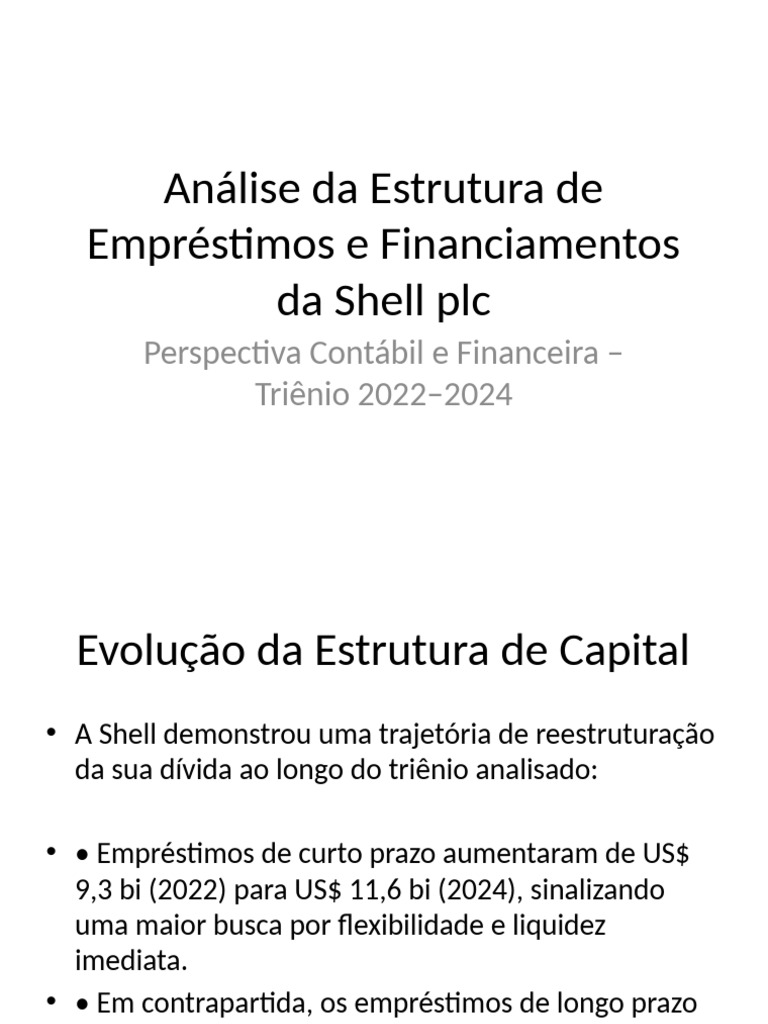 Análise Financeira da Shell 2022-2024 | PDF | Fluxo de caixa ...