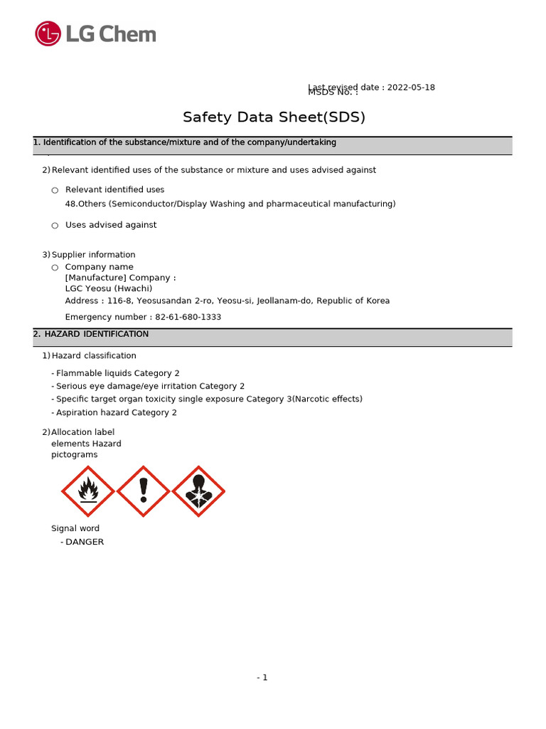 (MSDS) Isopropyl Alcohol IPA en 220518 | PDF | Fires | Toxicity